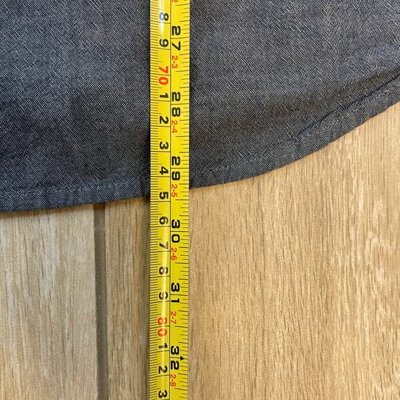 Carhartt Loose Fit Chambray Work Shirt L Blue Cotton Button Front Short Sleeve - Picture 7 of 10